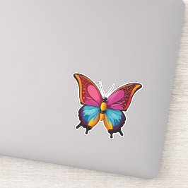 Mooie veelkleurige vlinder sticker