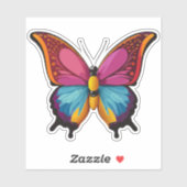 Mooie veelkleurige vlinder sticker (Vel)