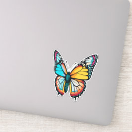 Mooie veelkleurige vlinder sticker