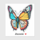 Mooie veelkleurige vlinder sticker (Vel)