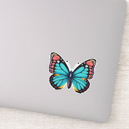 Mooie veelkleurige vlinder sticker