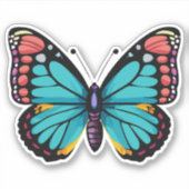 Mooie veelkleurige vlinder sticker (Voorkant)