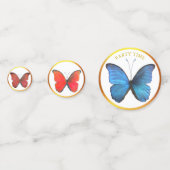 Mooie veelkleurige vlinders & gouden Lijst Confetti (Voorkanten)