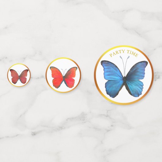 Mooie veelkleurige vlinders & gouden Lijst Confetti (Voorkanten)