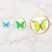 Mooie veelkleurige vlinders & gouden Lijst Confetti (Achterkanten)