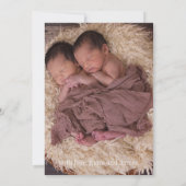 Mooie Veer Geboorte Aankondiging Twins (Achterkant)