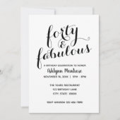 Mooie veertig & Fabulous Verjaardag Kaart (Voorkant)