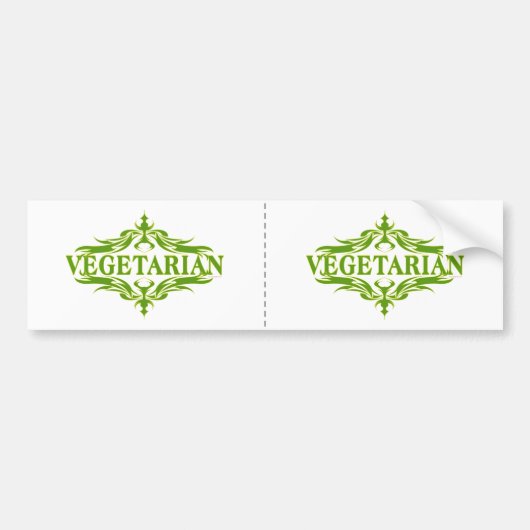 Mooie Vegetarische Vormgeving Bumpersticker (Voorkant)