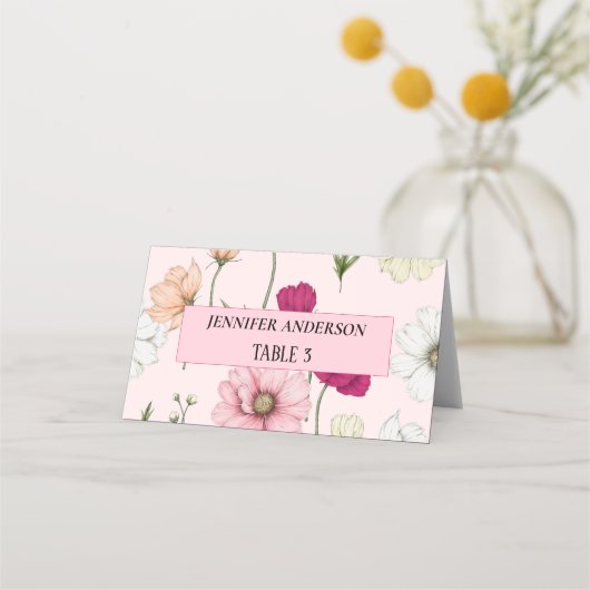 Mooie veld bloemen trouwplaats kaarten plaatskaartje (Achterkant)