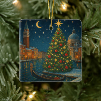 mooie venetiaanse kerst keramisch ornament