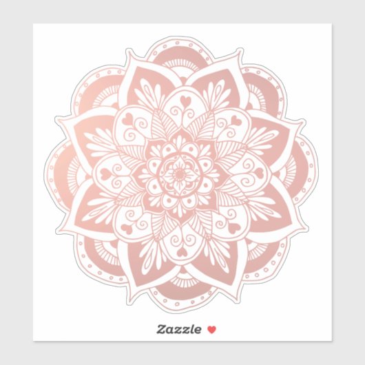 Mooie ventilator Mandala op Roos Gold Sticker (Vel)