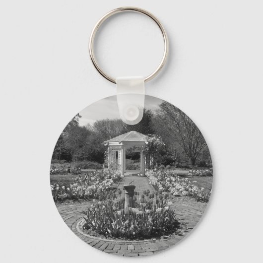 Mooie ventilatortuin in zwart-wit sleutelhanger (Voorkant)