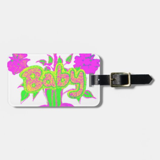 Mooie Verbazingwekkende Baby Roze Inspirerend Bloe Bagagelabel (Voorkant horizontaal)