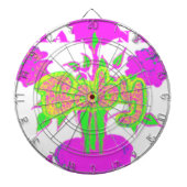 Mooie Verbazingwekkende Baby Roze Inspirerend Bloe Dartbord (Voorkant)