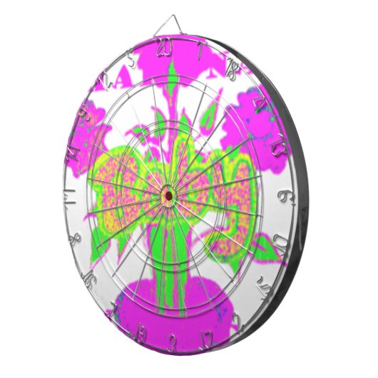 Mooie Verbazingwekkende Baby Roze Inspirerend Bloe Dartbord (Voorkant Rechts)