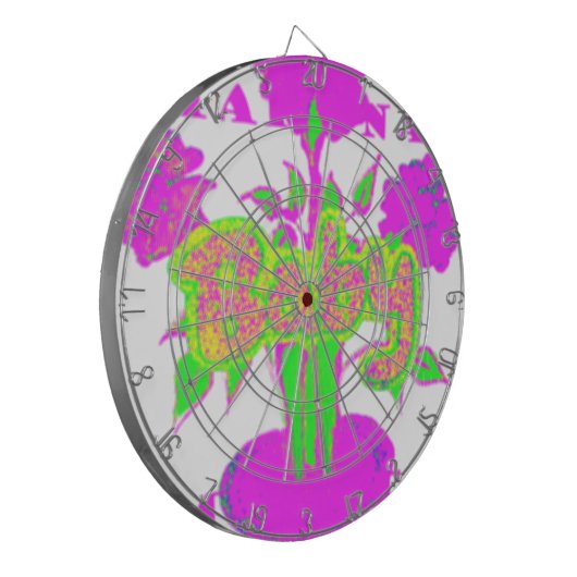 Mooie Verbazingwekkende Baby Roze Inspirerend Bloe Dartbord (Voorkant Links)