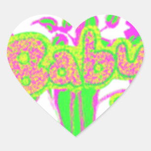 Mooie Verbazingwekkende Baby Roze Inspirerend Bloe Hart Sticker
