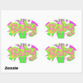 Mooie Verbazingwekkende Baby Roze Inspirerend Bloe Ovale Sticker (Vel)