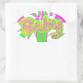 Mooie Verbazingwekkende Baby Roze Inspirerend Bloe Ovale Sticker (Tas)