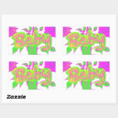Mooie Verbazingwekkende Baby Roze Inspirerend Bloe Rechthoekige Sticker (Vel)