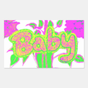 Mooie Verbazingwekkende Baby Roze Inspirerend Bloe Rechthoekige Sticker