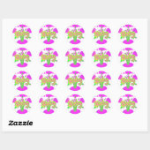 Mooie Verbazingwekkende Baby Roze Inspirerend Bloe Ronde Sticker (Vel)