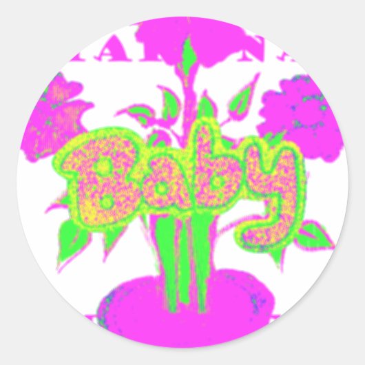 Mooie Verbazingwekkende Baby Roze Inspirerend Bloe Ronde Sticker (Voorkant)