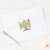 Mooie Verbazingwekkende Baby Roze Inspirerend Bloe Vierkante Sticker (Envelop)