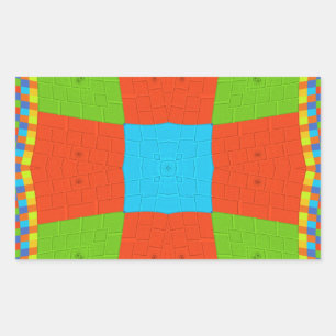 Mooie verbazingwekkende Europese kleurrijke etnisc Rechthoekige Sticker