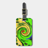 Mooie verbazingwekkende golvende zomergolf bloemen bagagelabel (Voorkant verticaal)