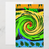 Mooie verbazingwekkende golvende zomergolf bloemen briefpapier (Voorkant / Achterkant)