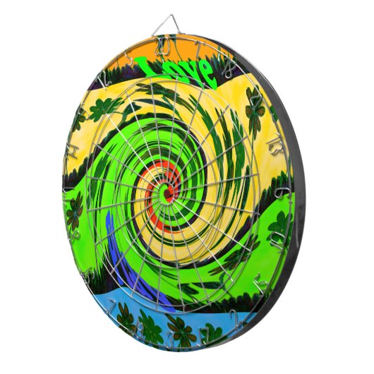 Mooie verbazingwekkende golvende zomergolf bloemen dartbord (Voorkant Rechts)