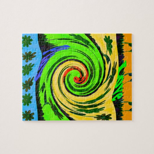 Mooie verbazingwekkende golvende zomergolf bloemen legpuzzel (Horizontaal)