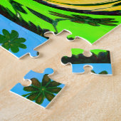 Mooie verbazingwekkende golvende zomergolf bloemen legpuzzel (Zijkant)