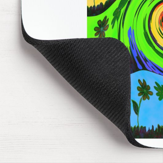 Mooie verbazingwekkende golvende zomergolf bloemen muismat (Hoek)