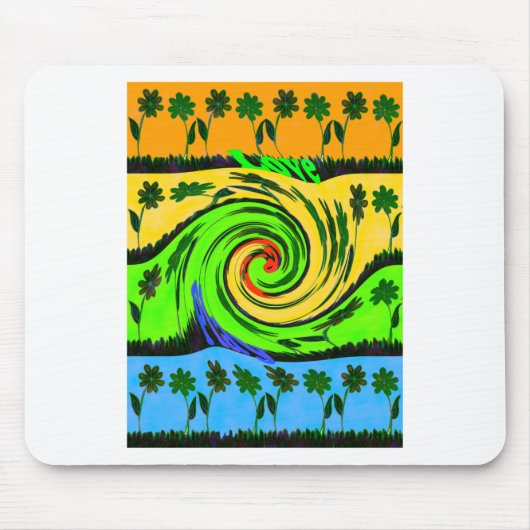 Mooie verbazingwekkende golvende zomergolf bloemen muismat (Voorkant)