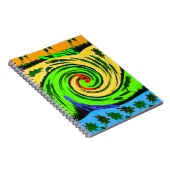 Mooie verbazingwekkende golvende zomergolf bloemen notitieboek (Rechterzijde)