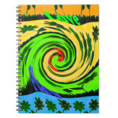 Mooie verbazingwekkende golvende zomergolf bloemen notitieboek (Voorkant)