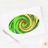 Mooie verbazingwekkende golvende zomergolf bloemen ovale sticker (Envelop)