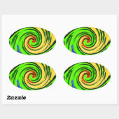 Mooie verbazingwekkende golvende zomergolf bloemen ovale sticker (Vel)