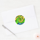 Mooie verbazingwekkende golvende zomergolf bloemen ronde sticker (Envelop)