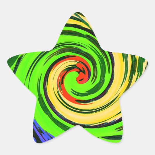 Mooie verbazingwekkende golvende zomergolf bloemen ster sticker (Voorkant)