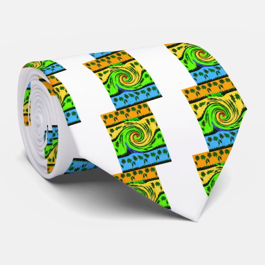 Mooie verbazingwekkende golvende zomergolf bloemen stropdas (Opgerold)