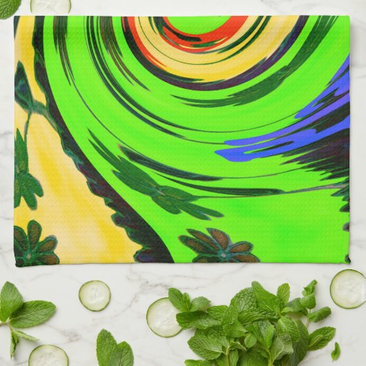 Mooie verbazingwekkende golvende zomergolf bloemen theedoek (Gevouwen)