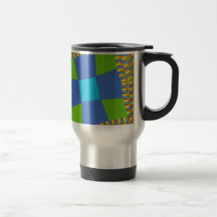 Mooie Verbazingwekkende Groene Blauwe Cyaan Kunstp Reisbeker