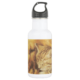 Mooie Verbazingwekkende Kat en Hond Knuffelende Ku Waterfles