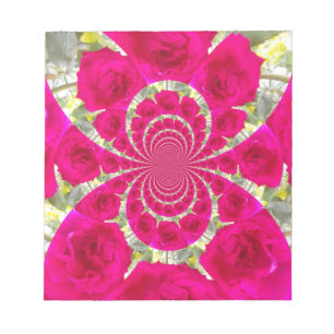 Mooie Verbazingwekkende Rode Rozen Kaleidoscoop Pa Notitieblok