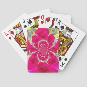 Mooie Verbazingwekkende Rode Rozen Kaleidoscoop Pa Pokerkaarten