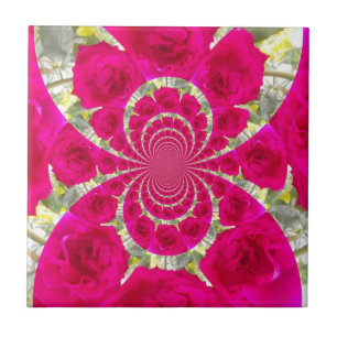 Mooie Verbazingwekkende Rode Rozen Kaleidoscoop Pa Tegeltje