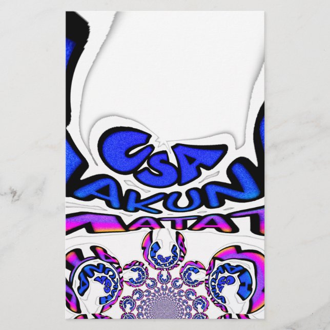 Mooie Verbazingwekkende USA Fun Text Art Pattern D (Voorkant)